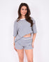 Striped Crochet set blue