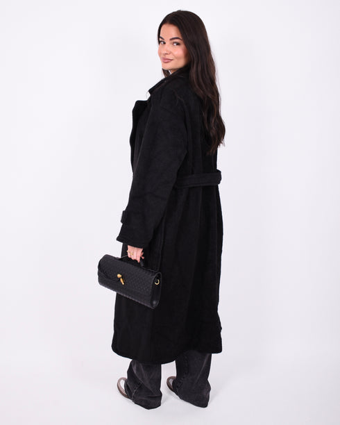 wool trenchcoat black