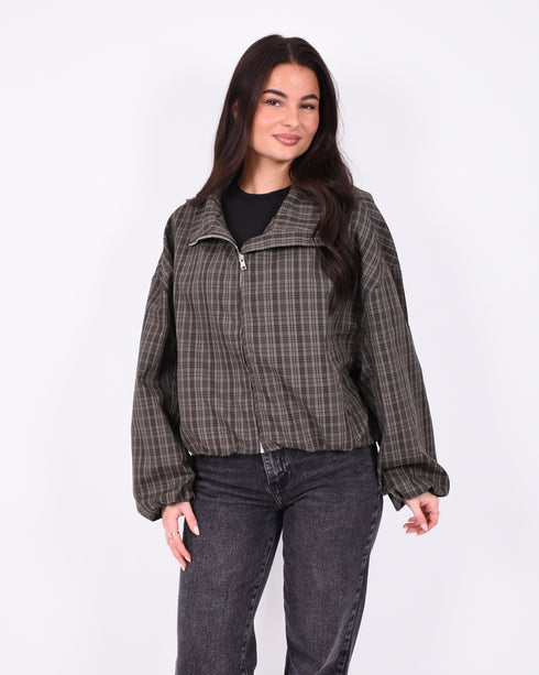 checkered windjacket green