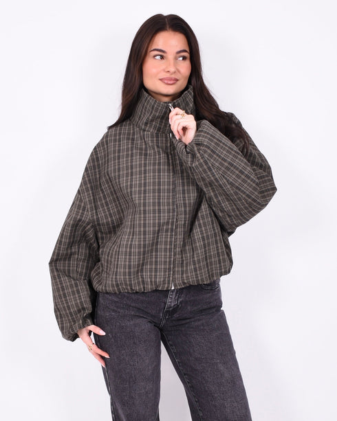 checkered windjacket green