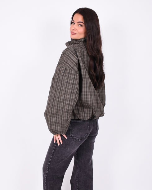 checkered windjacket green