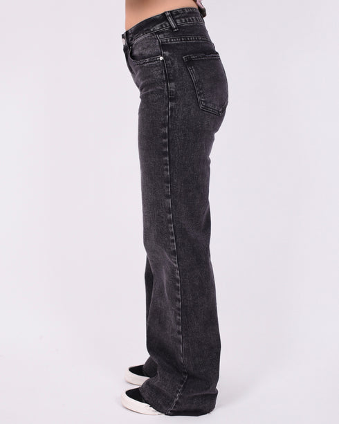 mid waist tall stretch jeans washed black