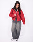 checkered windjacket red