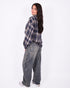checkered flannel blue