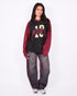 bordeaux vintage washed barrel jeans