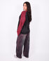 bordeaux vintage washed barrel jeans