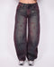 bordeaux vintage washed barrel jeans