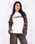 checkered sleeve longsleeve brown