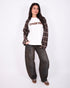 dark brown vintage washed barrel jeans