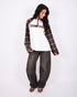 checkered sleeve longsleeve brown