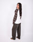 dark brown vintage washed barrel jeans