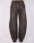 dark brown vintage washed barrel jeans