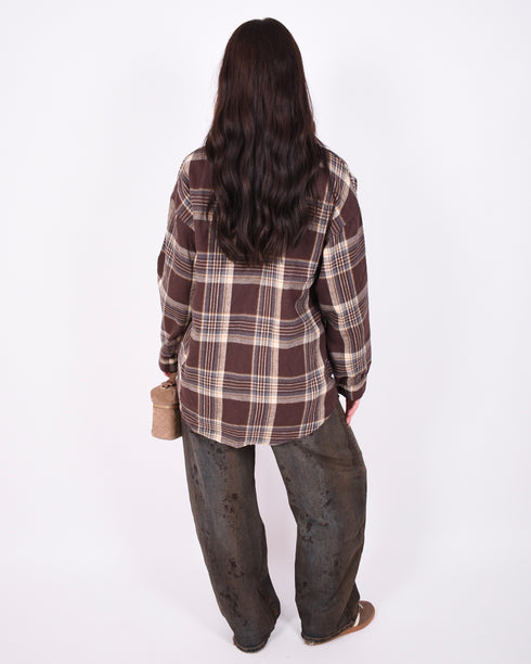 checkered flannel brown