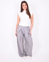pinstripe pleated pantalon light grey