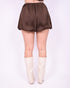 Satin balloon skort Brown