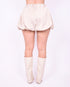 Satin balloon skort beige