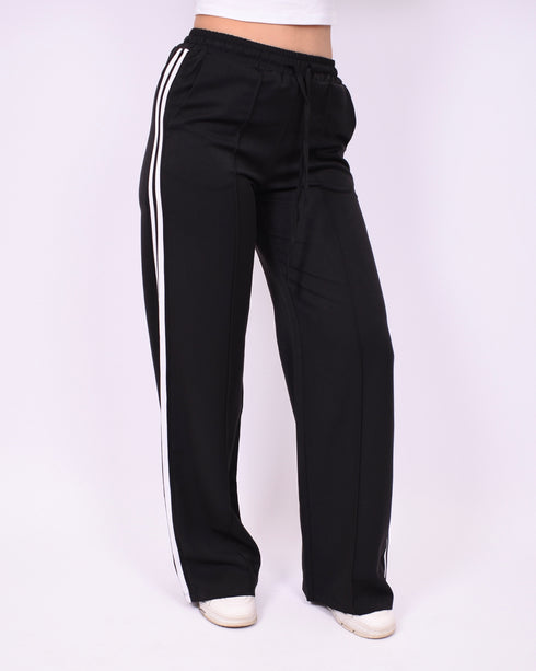 jacky striped pants black