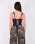 Lace corset top black