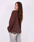 Lace split longsleeve brown