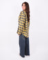 Checkered rhinestone blouse yellow
