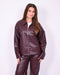 Braided leather jacket Bordeaux