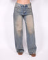 Leather pocket vintage jeans