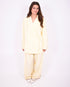 Pleated button pantalon yellow