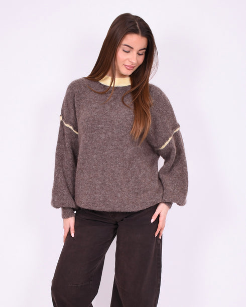 Cozy knit brown/yellow