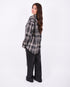 Checkered rhinestone blouse washed black