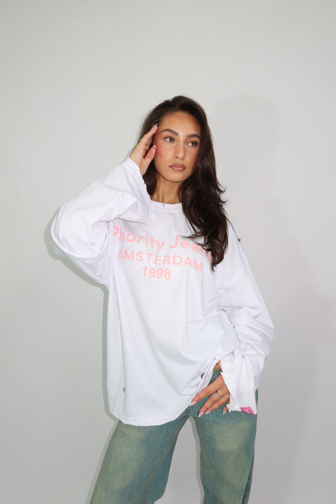Priority Destroyed Amsterdam longsleeve white