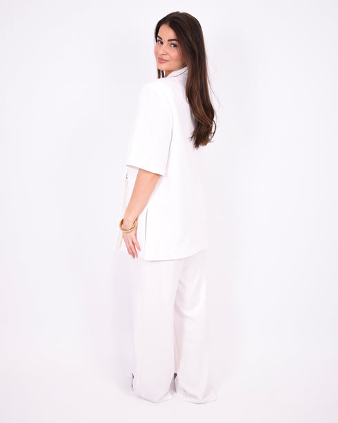 Bibi short sleeve blazer white