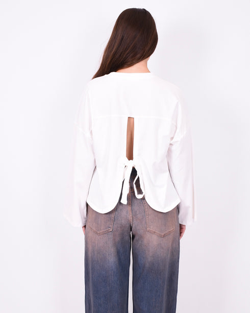 bow longsleeve white