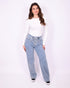 lace up stretch jeans blue
