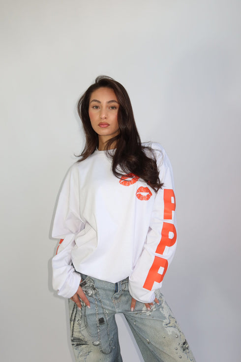 ppp longsleeve white/orsnge