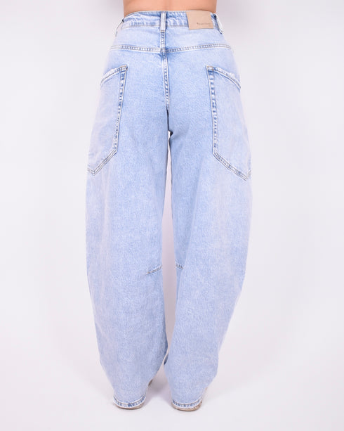 Barrel cargo stretch jeans light blue
