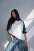 priority baseball tee grey/green