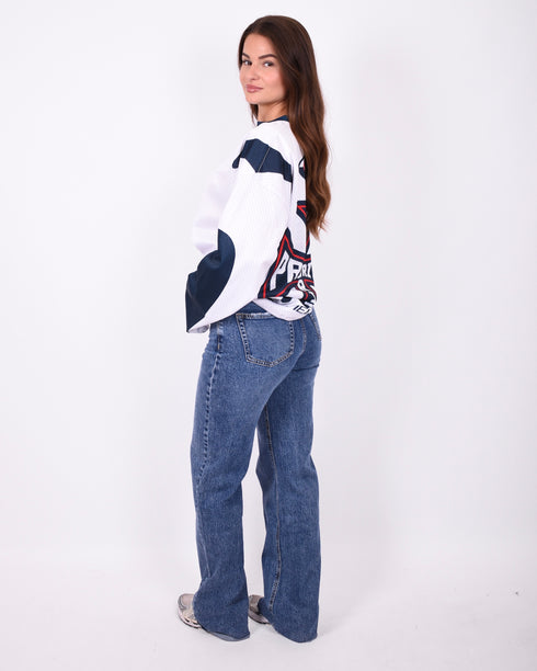 tall wide leg stretch jeans medium blue