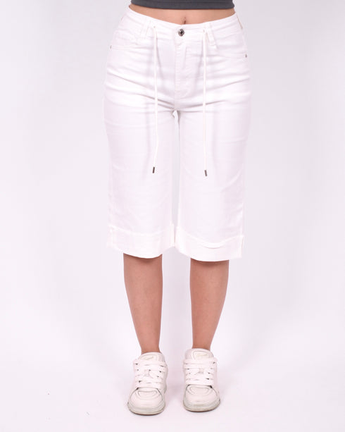 stretch jort white