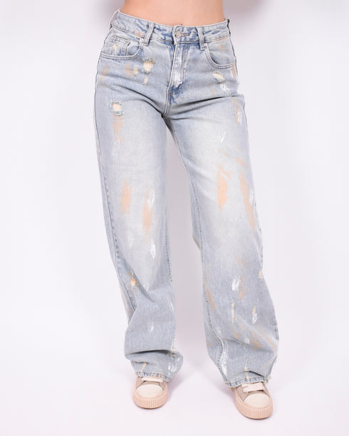 Paint wide leg jeans