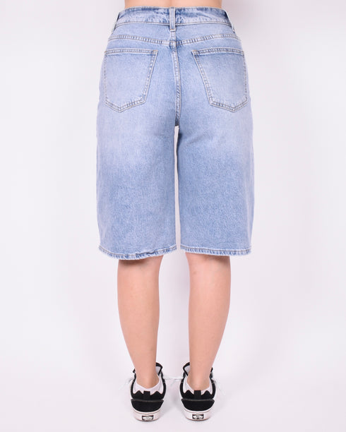 foldover stretch jort blue