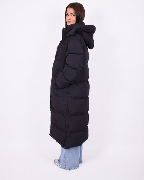 maxi puffer coat black