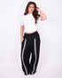 linnen stripe pants black