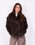 faux fur coat brown