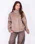 Suede bomber jacket taupe