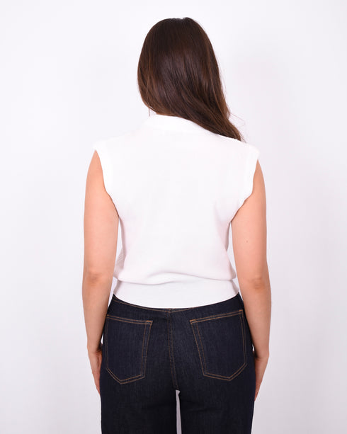 sequin spencer top white