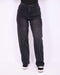 Foldover balloon stretch jeans washed black