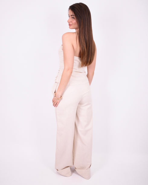 linnen two piece beige