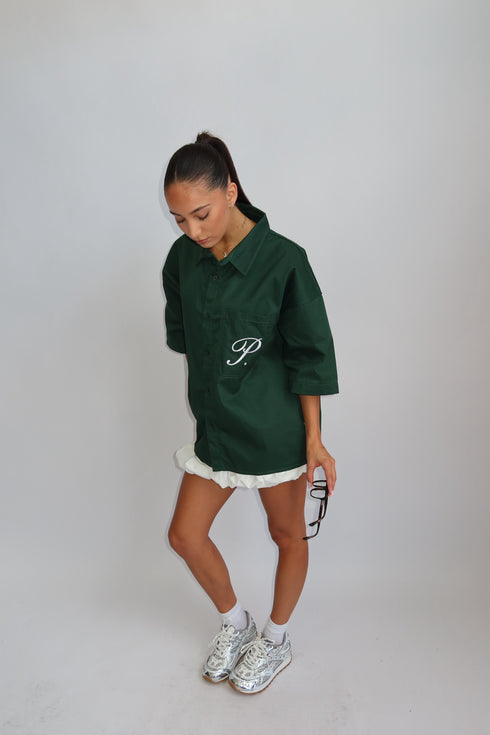 priority boxy fit blouse green