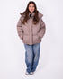 puffer coat taupe