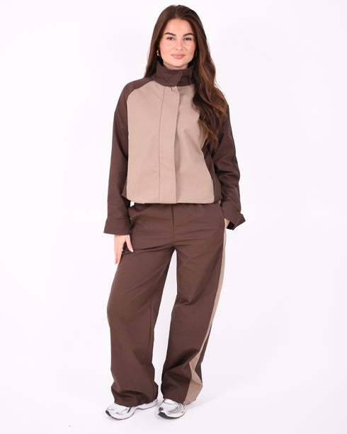 Avery Contrast Tracksuit Brown